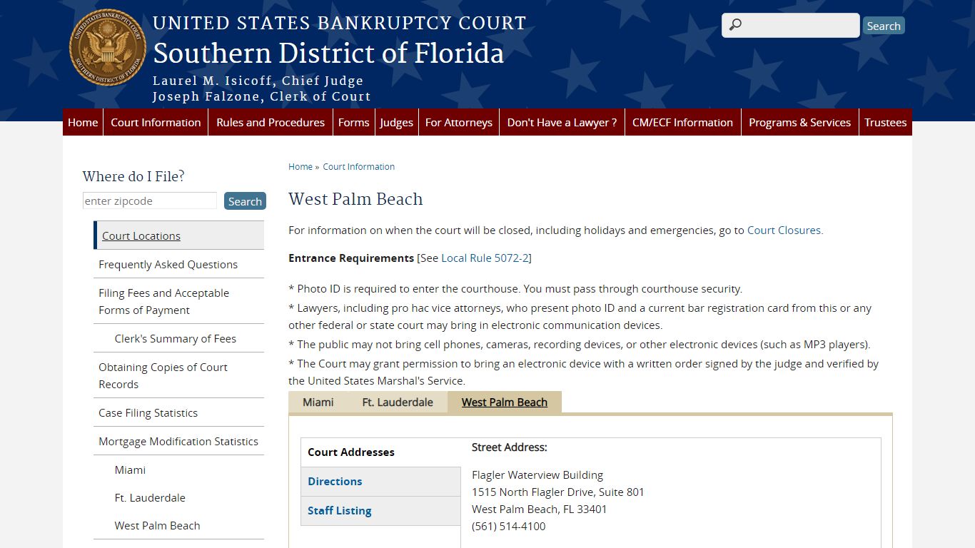 West Palm Beach - United States Bankruptcy Court